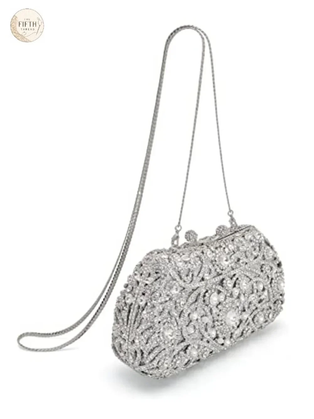 Sparkling Rhinestone Clutch Evening Bag for Women with Chain Strap